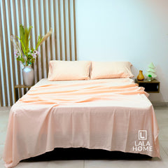 Juego De Sábana Unicolor Rosa Lala Home
