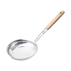 Colador metálico de 14 cm con mango de madera
