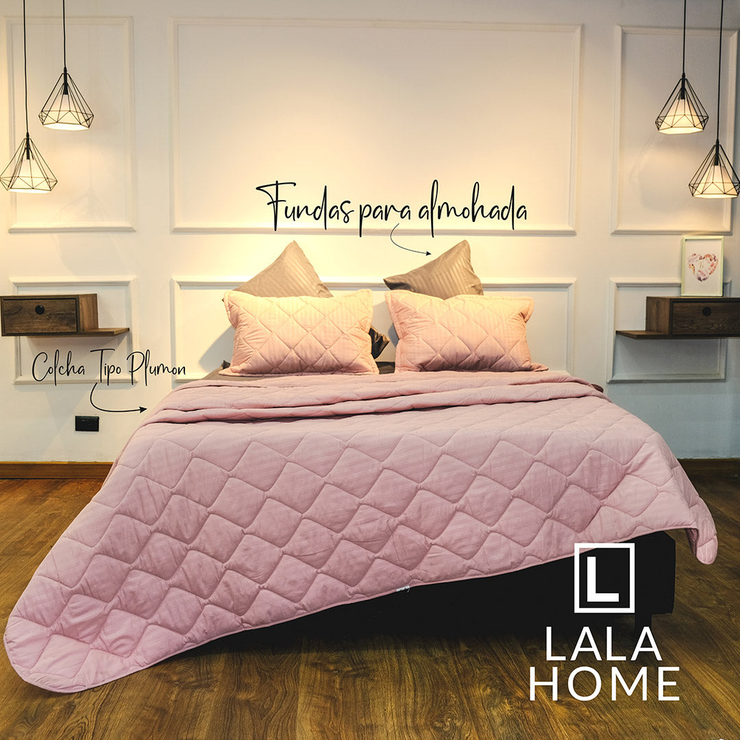 Plumón Palo De Rosa Funda Acolchada Lala Home