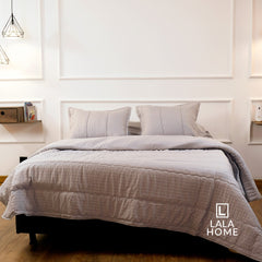 Plumón Gris Plata Funda Acolchada Lala Home