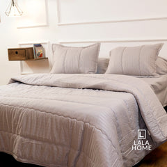 Plumón Gris Plata Funda Acolchada Lala Home