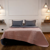 Plumón Doble Faz Gris Ratón Y Palo Rosa Funda Acolchada Lala Home