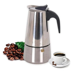 Cafetera Manual Italiana Plata Con Negro