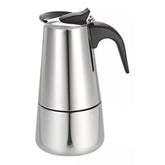 Cafetera Manual Italiana Plata Con Negro