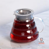 Jarra de vidrio borosilicato para café con tapa de 600ml