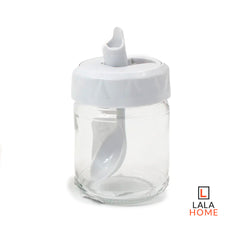 Recipiente De Almacenamiento Vidrio Con Cuchara 210cc Color Gris