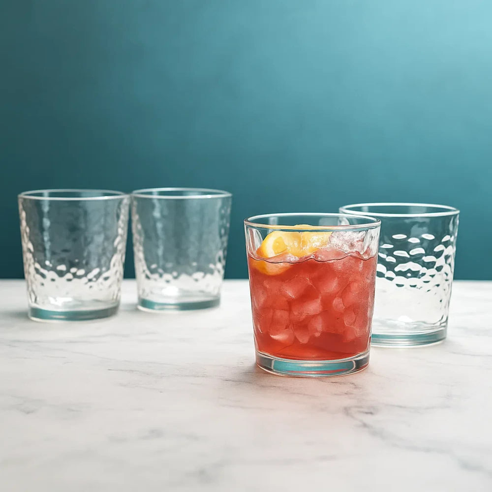 Set de 6 vasos DOF 386 ml diseño texturizado frost