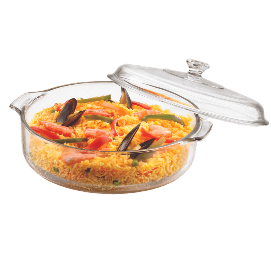 Cacerola En Vidrio Multipropósito Con Tapa 3Lt