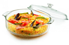 Olla de vidrio con tapa capacidad 1.8 litros resistente al calor