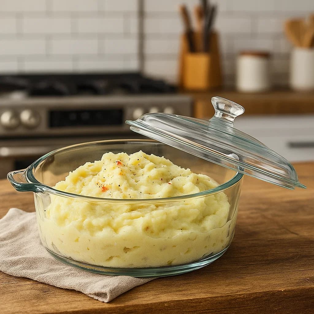 Cacerola de vidrio transparente multipropósito con tapa 1.8 L