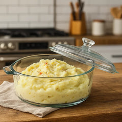 Cacerola de vidrio transparente multipropósito con tapa 1.8 L