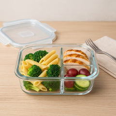 Lonchera De Vidrio 3 Compartimientos 1000 ml