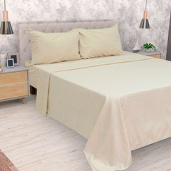 Juego de Sábana Semidoble 1.20mt Natural Hometex