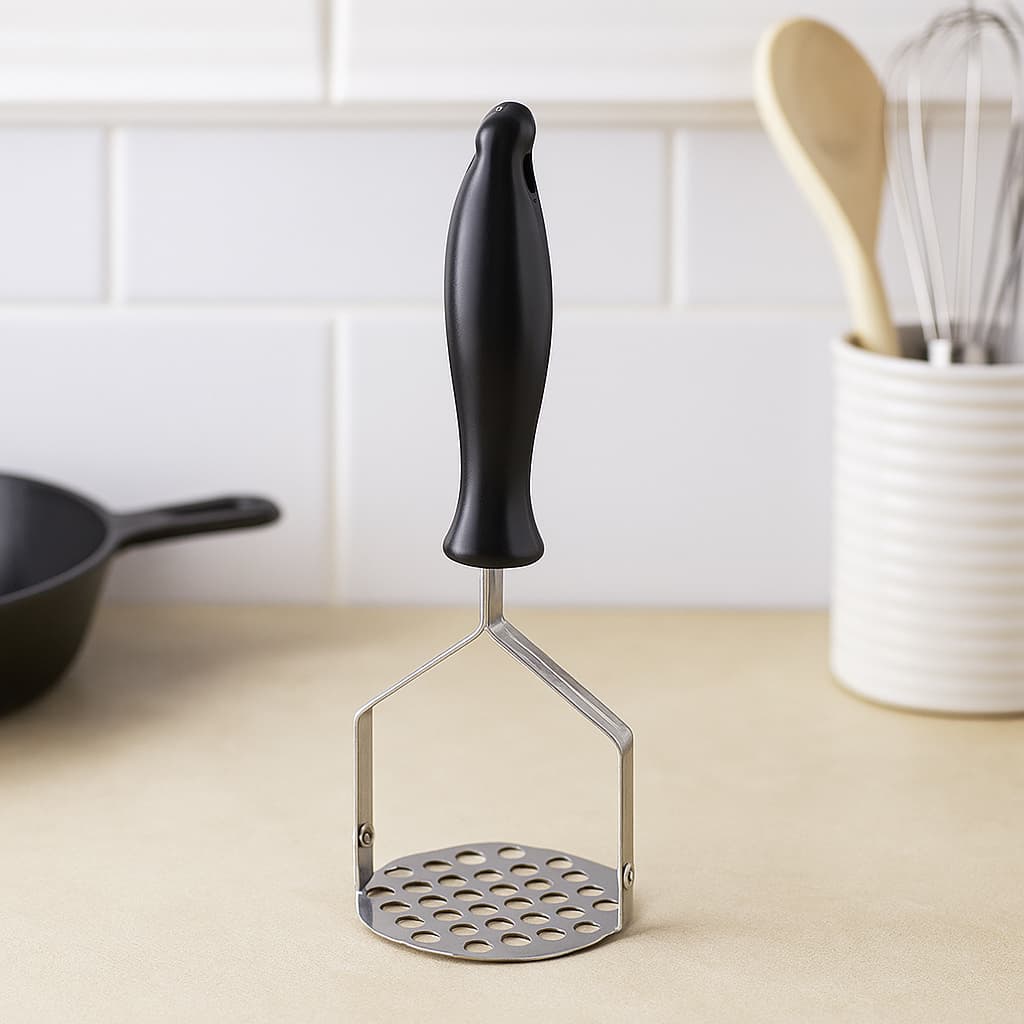 Machacador De Papa Acero Inoxidable Con Mango De Madera | Lala Home