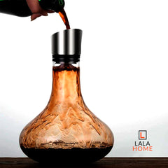 Decantador Para Vino en Vidrio Con Tapón Filtro 6x23cm Liso