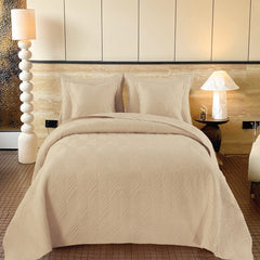 Edredón Bordado Superior Hojas Árabe Camel