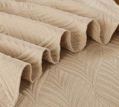 Edredón Bordado Superior Hojas Árabe Camel