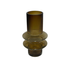 Florero Cristal 24cm Design Amarillo