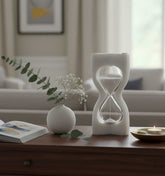 Reloj De Arena Decorativo Con Base Escultórica