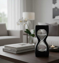 Reloj De Arena Decorativo Con Base Escultórica