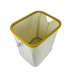 Cesta De Lavandería Cuadrada De Lino Y bambú