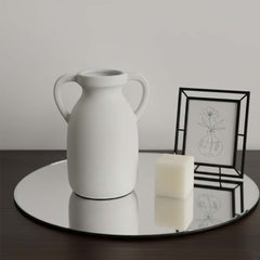 Florero De Cerámica Blanco Tipo Jarra
