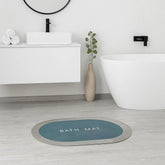 Tapete de baño ovalado 40×60 cm gris vista frontal