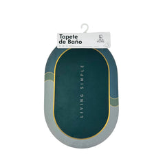 Tapete decorativo verde ovalado baño