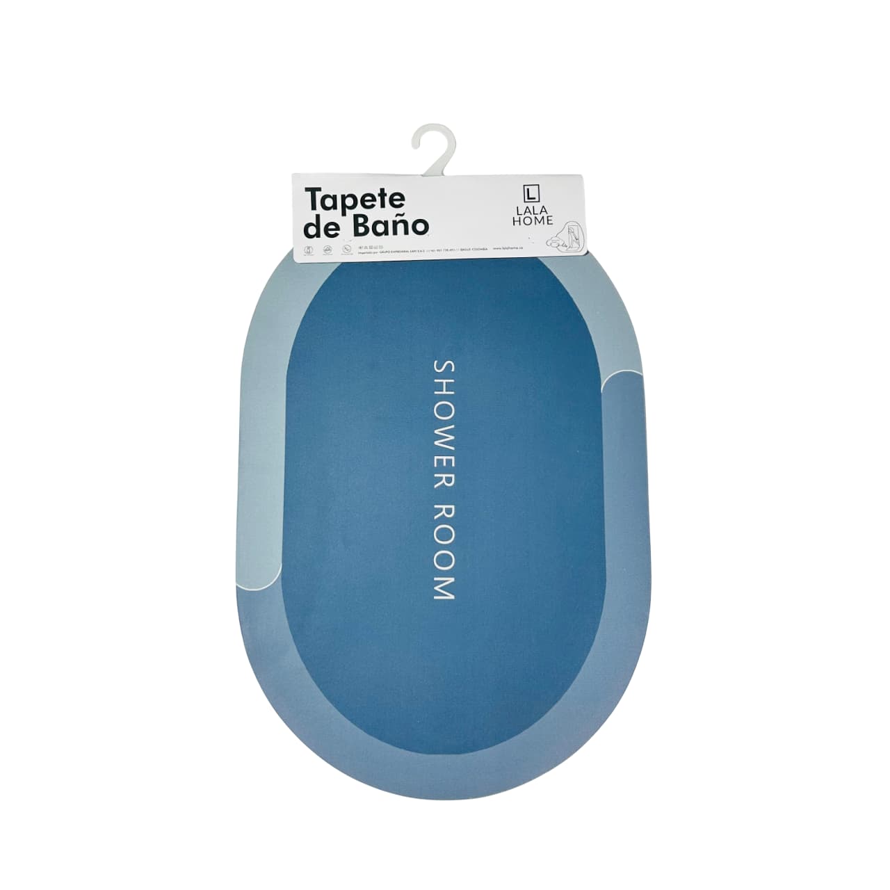 Tapete baño ovalado 40×60 cm azul