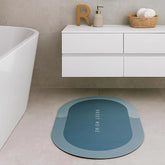 Tapete de baño ovalado esmeralda 40×60 cm “SWEET HOME” vista frontal