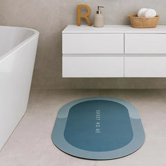 Tapete de baño ovalado esmeralda 40×60 cm “SWEET HOME” vista frontal