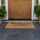 Tapete de fibra 40×60 cm con diseño “Welcome” y huella decorativa