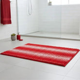 Tapete felpudo antideslizante 40×60 cm color rojo con diseño de franjas