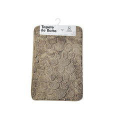 Tapete de baño color marrón con relieve de círculos 40×60 cm
