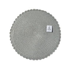 Individual Redondo Mimbre Diseño Artesanal Con Borde Ondulado