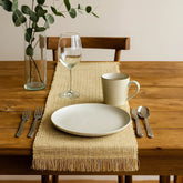 Camino De Mesa Tejido En Mimbre Beige Estilo Natural