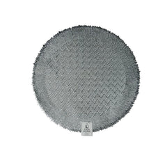 Individual Redondo En PVC 38cm Diseño Zig Zag Con Borde Puntas Dorado