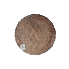 Individual Redondo En PVC 38cm Diseño Zig Zag Con Borde Puntas Dorado