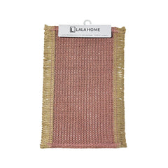 Individual Rectangular Mimbre Natural 30×45cm Diseño Con Flecos