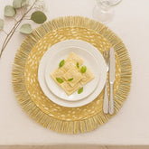 Individual Rectangular 30×45cm Tejido Abierto Con Flecos Beige