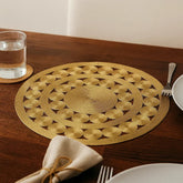 Individual Redondo En PVC 38cm Diseño Flor En Círculos