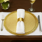 Individual Redondo 38cm En PVC Con Puntas En Flecos