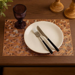 Individual Rectangular 30×45cm PVC Diseño Hoja Entrelazado