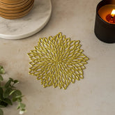 Set x12 Portavaso PVC Dorado Deco Flower