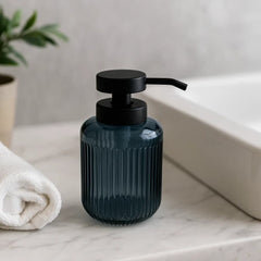 Dispensador De Jabón Diseño Líneas Verticales Azul Oscuro