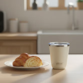 Mug térmico TYESO 300 ml sin oreja color blanco con tapa deslizante