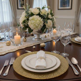 Plato Base 32cm Diseño Trenzado Dorado