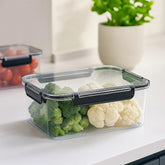 Recipiente Hermético Plástico Con Borde Negro Conservación De Alimentos