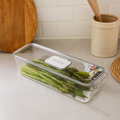 Organizador De Nevera Con Tapa En Acrílico 9 × 34 × 11cm