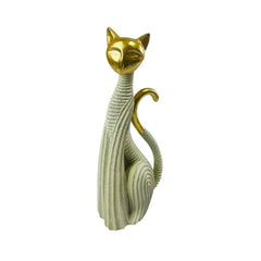 Estatua decorativa gato moderno beige